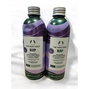 2x -The Body Shop Sleep Relaxing Hair & Body Wash Lavender & Vetiver 6.7 Oz Each
